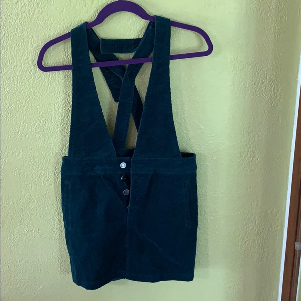 Teal Corduroy Skirt Overall